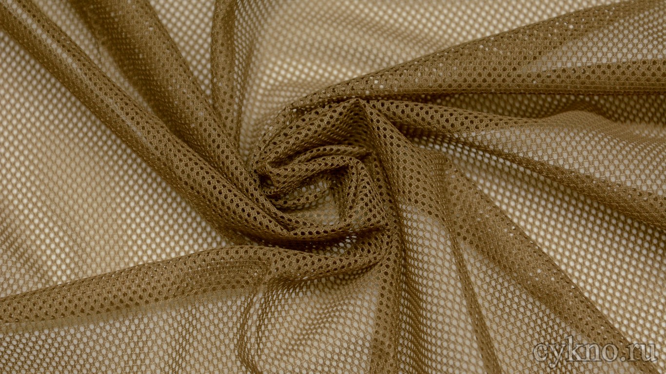 Ткань Сетка-стрейч цвета капучино